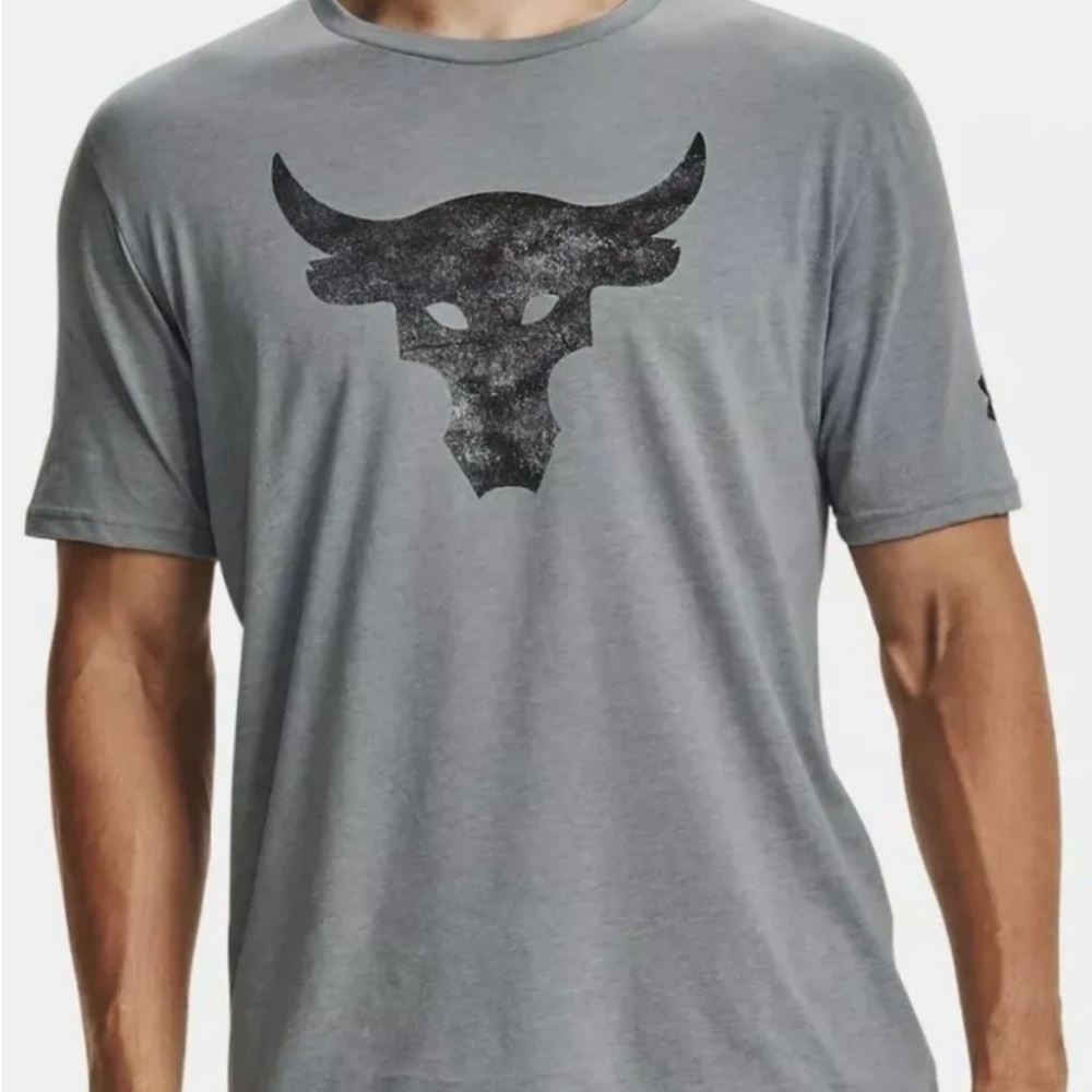 New Under Armour Project Rock Brahma Bull Graphic Shirt Men’s X-Large XL Gray - Picture 2 of 5